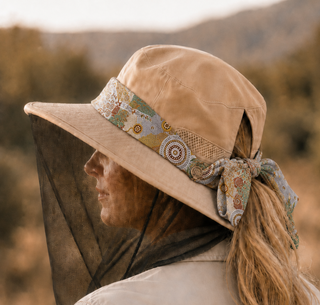 Pre-Order: Aboriginal Hat - Sun Hat - Fly Net Hat with detachable Scarf — Ships End Aug 2026